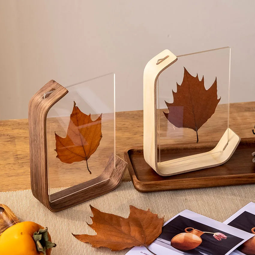 Acrylic Wooden Photo Frame – Modern Herbarium Display for Home or Office