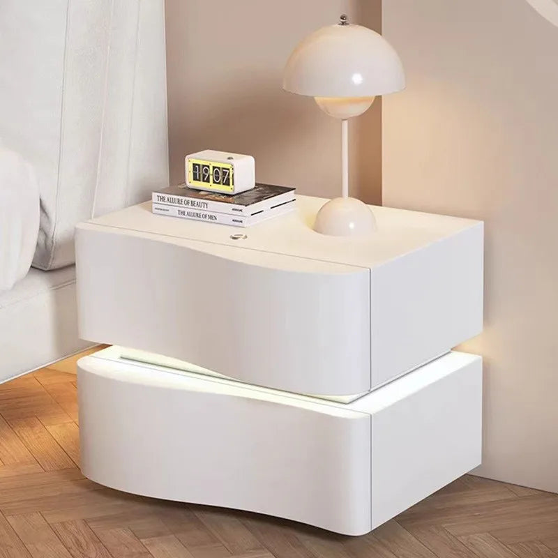 Ultra-Narrow Storage Cabinet - Modern Bedside Table with Drawers, Ideal for Bedroom or Small Spaces