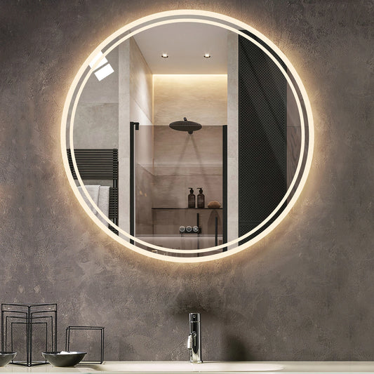 Elegant LED Bathroom Mirror: Modern Design with Anti-Fog & Dimmable Lighting