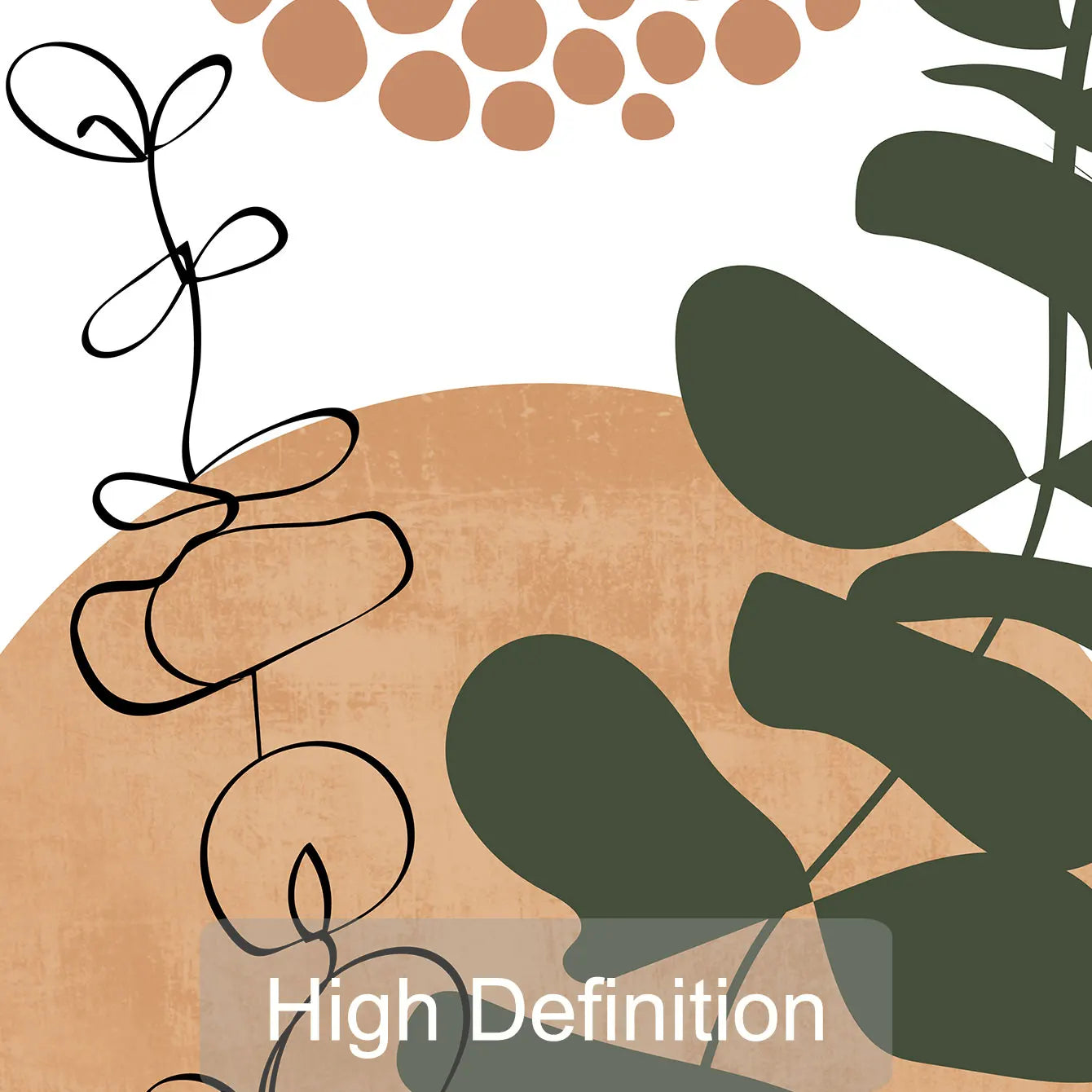 Modern Boho Abstract Plant Poster Set – 3-Piece Canvas Wall Art for Home Decor