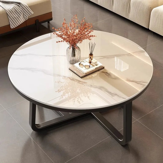 Modern Rock Board Coffee Table – Small Luxury Round Design