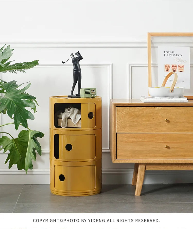 Multi-layer Bedside Table - Modern Plastic Storage Cabinet with Drawers, Ideal for Bedroom or Living Room