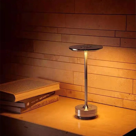Industrial LED Desk Lamp: Touch Dimming, USB Charging, Portable Vintage Night Light