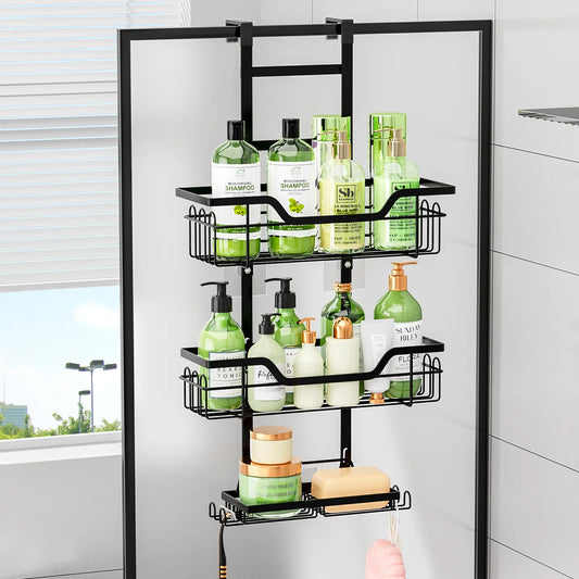 Drill-Free Over Door Bathroom Shelf – Wall-Mounted Multi-Layer Storage Rack