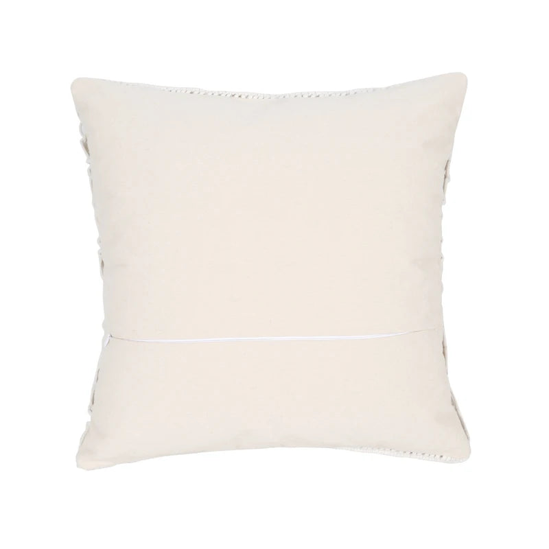 Boho Handwoven Throw Pillow Cover – Pink Geometric Rope Pattern for Sofa or Bedroom